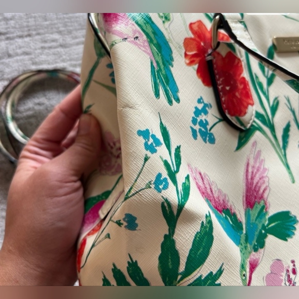🔥LOW START🔥Kate Spade RARE Evangelie Laural Way Hummingbird & Floral Bag - Picture 16 of 16